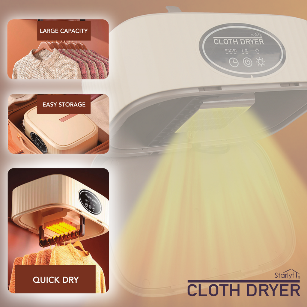 Secador y esterilizador de ropa portátil de bajo consumo