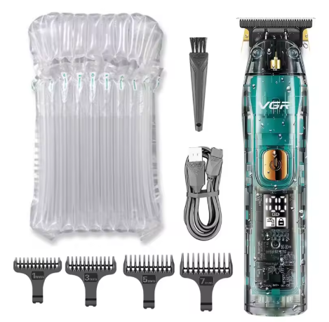 Cortadora de Pelo Profesional VGR Original para Hombres – Kit de Barbería Completo Recargable