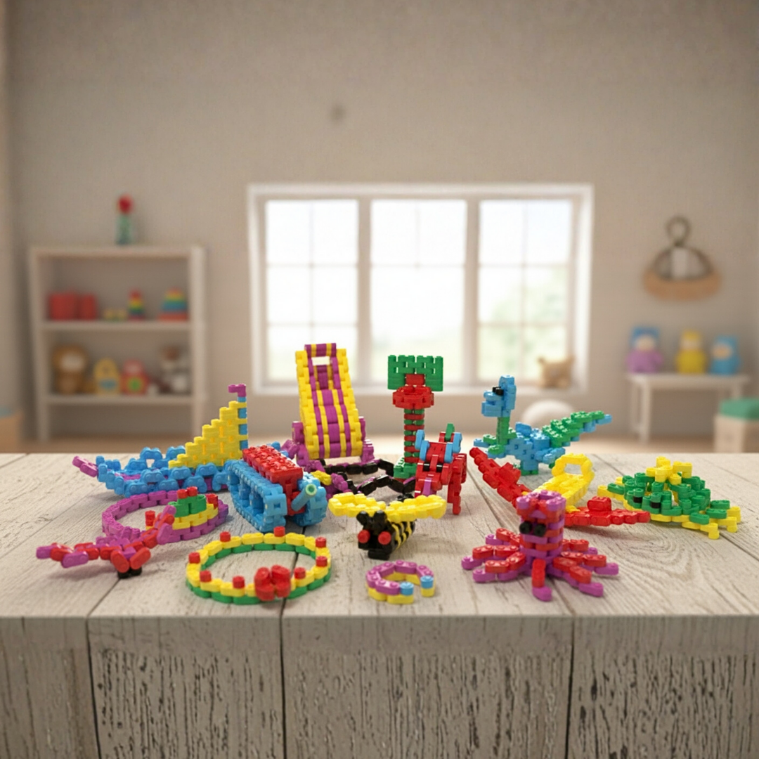 Juguete de bloques flexibles para construcción didáctica