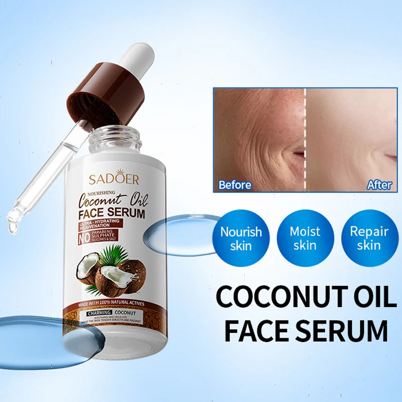 Sérum Facial con Aceite de Coco 100% Natural 40ml – Nutrición Profunda y Brillo Saludable para una Piel Radiante