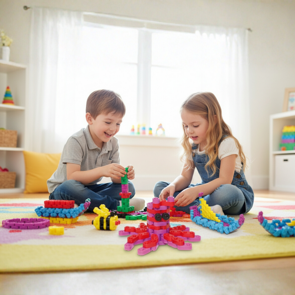 Juguete de bloques flexibles para construcción didáctica